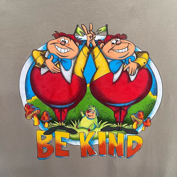 DISNEY Alice in Wonderland T-Shirt Womens Large Mushroom Be Kind Twee Goblin - Picture 3 of 10